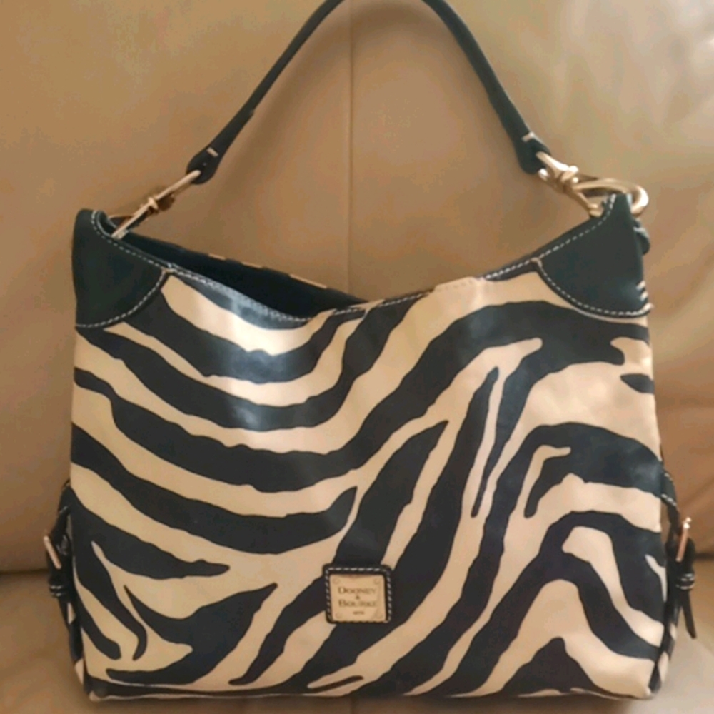 Dooney & Bourke Zebra Print Leather Shoulder Bag